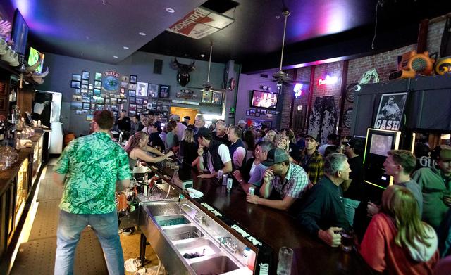 Bull’s Tavern is packed full of people on Friday, June 16, 2023, the night before Cal Poly’s commencement weekend.